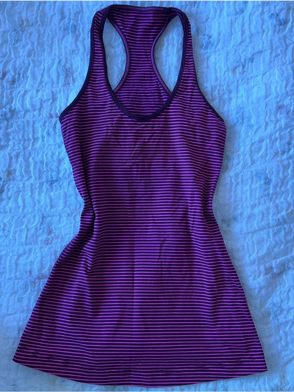 lululemon athletica Magenta and Black Striped Racerback Tank-Y2K yoga style - Picture 4 of 5